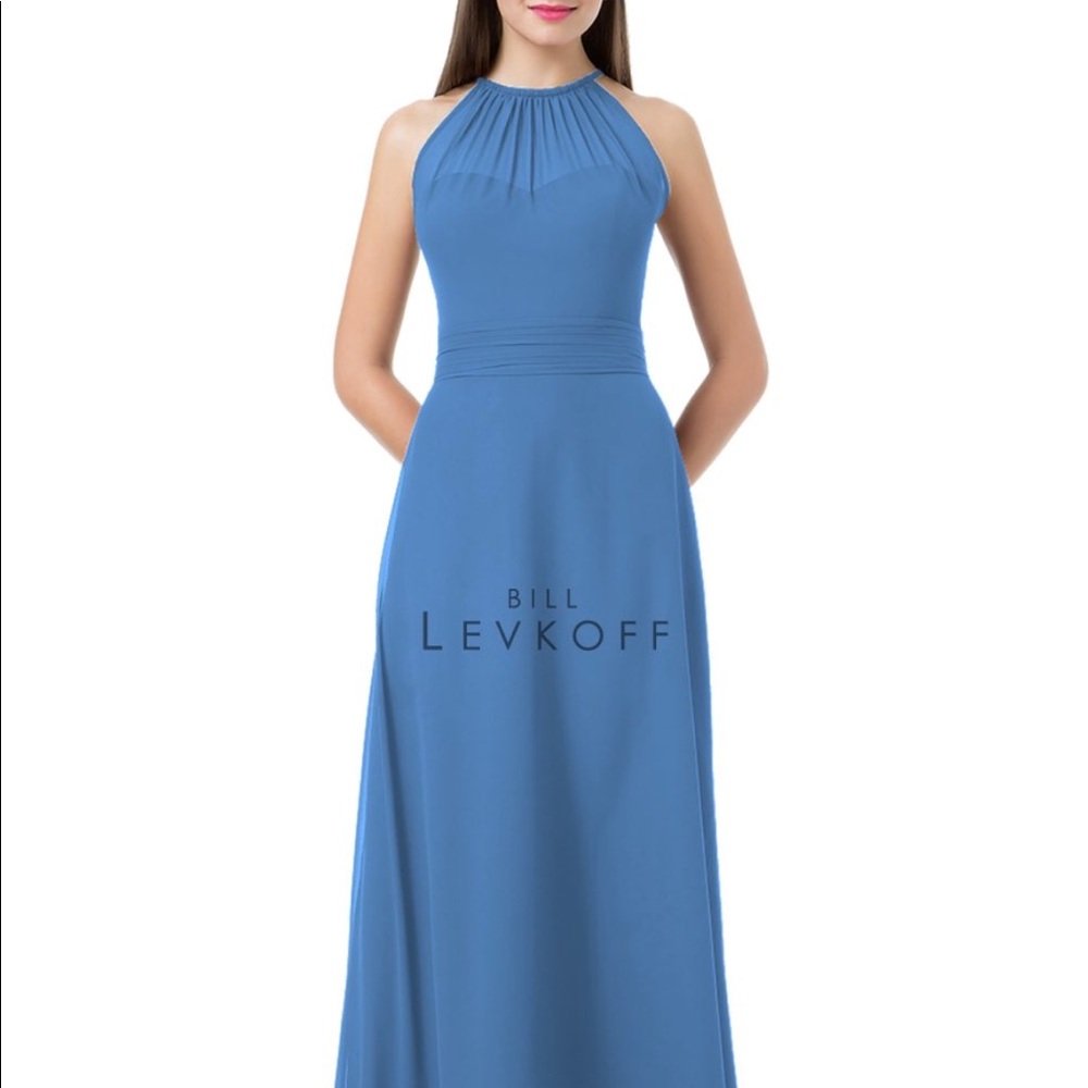 Bill Levkoff 1214 Blue Bridesmaid Dress